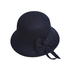 Load image into Gallery viewer, Black cloche hat
