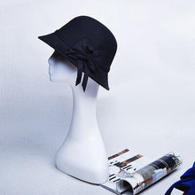 Load image into Gallery viewer, Black cloche hat
