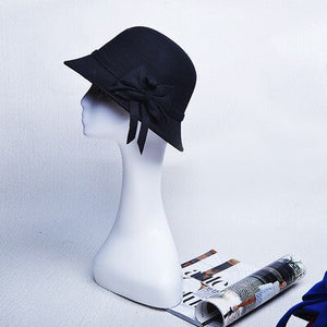 Black cloche hat