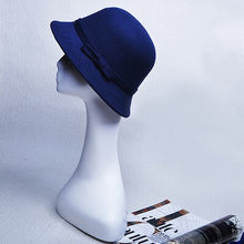 Load image into Gallery viewer, Black cloche hat
