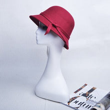 Load image into Gallery viewer, Black cloche hat
