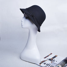 Load image into Gallery viewer, Black cloche hat
