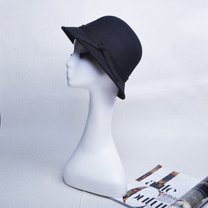 Black cloche hat