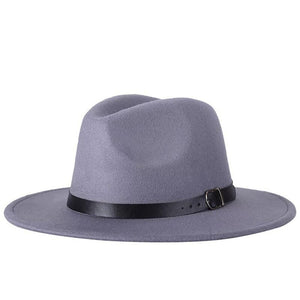 Grey fedora hat