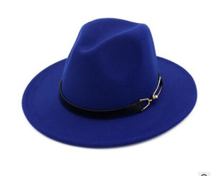Dark blue fedora hat