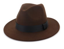Load image into Gallery viewer, Dark blue fedora hat

