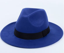 Load image into Gallery viewer, Dark blue fedora hat
