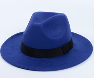 Dark blue fedora hat