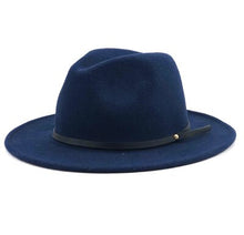 Load image into Gallery viewer, Blue fedora hat
